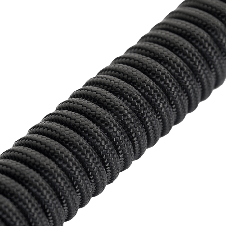 M-Tac Safety Cord with D-ring in black spiral paracord material.