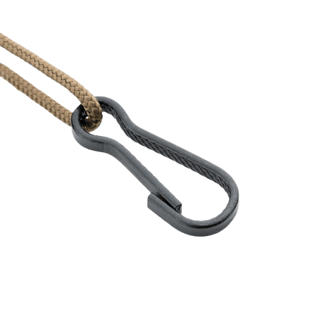 M-Tac Safety Cord with D-ring for securing gear such as keys and weapons, made of paracord and PVC, 50 kg tensile strength.