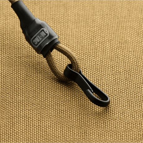 M-Tac Safety Cord Medium for Carbine with spiral design to prevent loss or theft of gear, D-ring and MOLLE mounting.