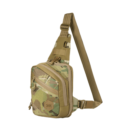 M-Tac Sling Pistol Bag Elite Hex with Velcro in camouflage design with adjustable strap and durable zippers.