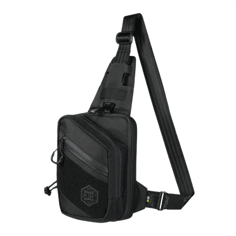 M-Tac Sling Pistol Bag Elite Hex with Velcro in wear-resistant Cordura material, designed for concealed weapon carry, with adjustable strap.