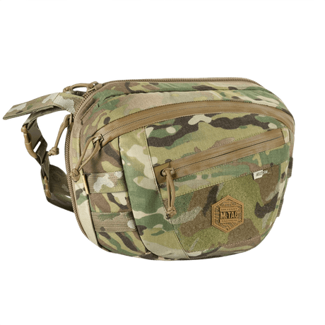 M-Tac Sphaera Hardsling Bag Large Elite with Velcro in Cordura material with adjustable shoulder strap and Velcro panel in camouflage design.
