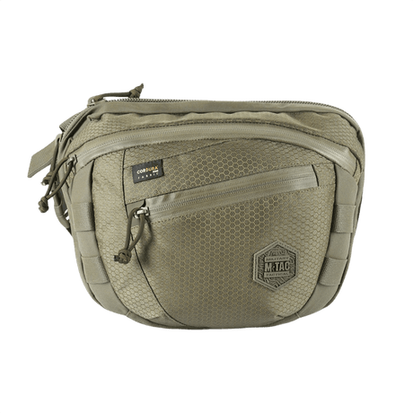 Large M-Tac Sphaera Hex Hardsling Bag Large Elite in army green with zip pockets and robust design.
