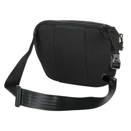 M-Tac Sphaera Hex Hardsling Bag Large Elite in black with adjustable strap and sturdy zipper closure shown from side.