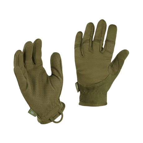 M-Tac Summer Vent Handsker, letvægtsgrønne handsker i polyester og kunstlæder, ideelle til åndbarhed og holdbarhed.