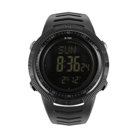 M-Tac Tactical Watch 2147 with compass, LED backlight, stopwatch and alarm. Rugged ABS plastic case, water-resistant to 5ATM.