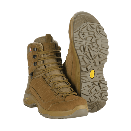 M-Tac Tactical Winter Boots with suede, Vibram sole and Primaloft insulation, designed for outdoor and cold environments.
