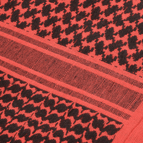 M-Tac Dense Shemagh Scarf in red and black pattern, 100% cotton, suitable for tactical and outdoor use, protects from sun, sand and wind