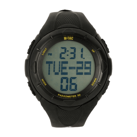 M-Tac Tactical Watch with Pedometer - sports watch with step and calorie counter, waterproof design, black digital display
