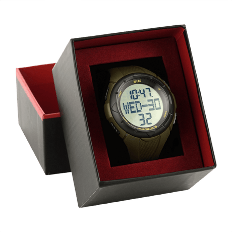 M-Tac Tactical Watch with Pedometer in gift box, sports and outdoor use, digital display, step counter, waterproof WR50