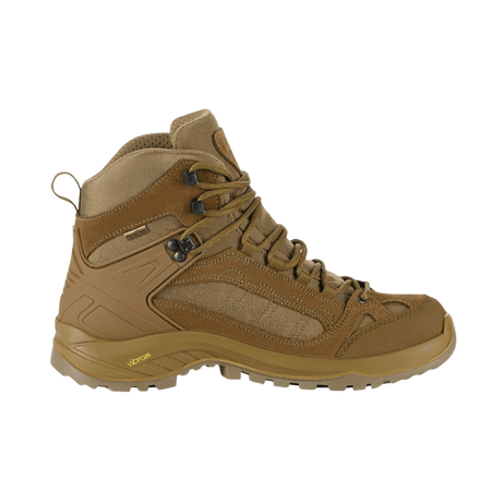 M-Tac Tactical Demi-Season Boots Pro Line in durable suede and Cordura with Vibram sole, designed for tactical tasks and hiking.