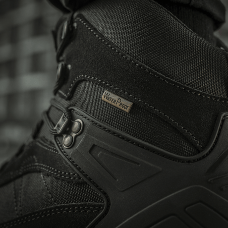 M-Tac Tactical Demi-Season Boots Pro Line close-up, showing details of durable suede and Cordura material, ideal for tactical tasks.