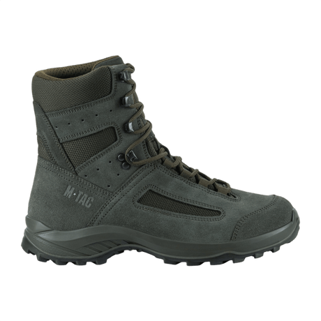 M-Tac Tactical Summer Boots in olive green, designed for comfort in warm and demanding terrain, made of leather and Cordura® mesh.