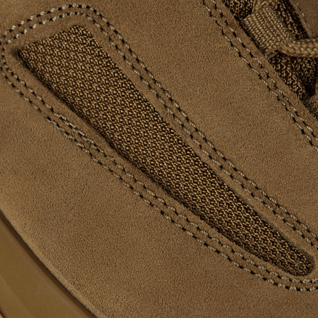 Close-up of M-Tac Tactical Summer Boots in high-quality leather and Cordura® mesh, designed for comfort in warm weather and challenging terrain