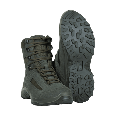 M-Tac Tactical Summer Boots in green design, made of leather and Cordura® mesh for comfort and durability.