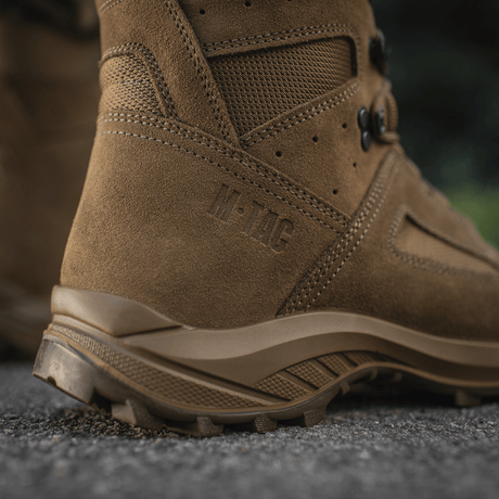 M-Tac Tactical Summer Boots in brown leather with Cordura® mesh, designed for comfort and durability in warm weather