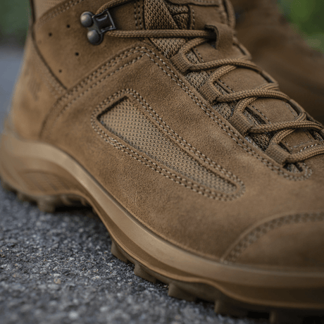 M-Tac Tactical Summer Boots with leather and Cordura® mesh, designed for comfort and durability. Suited for warm days and challenging terrain.