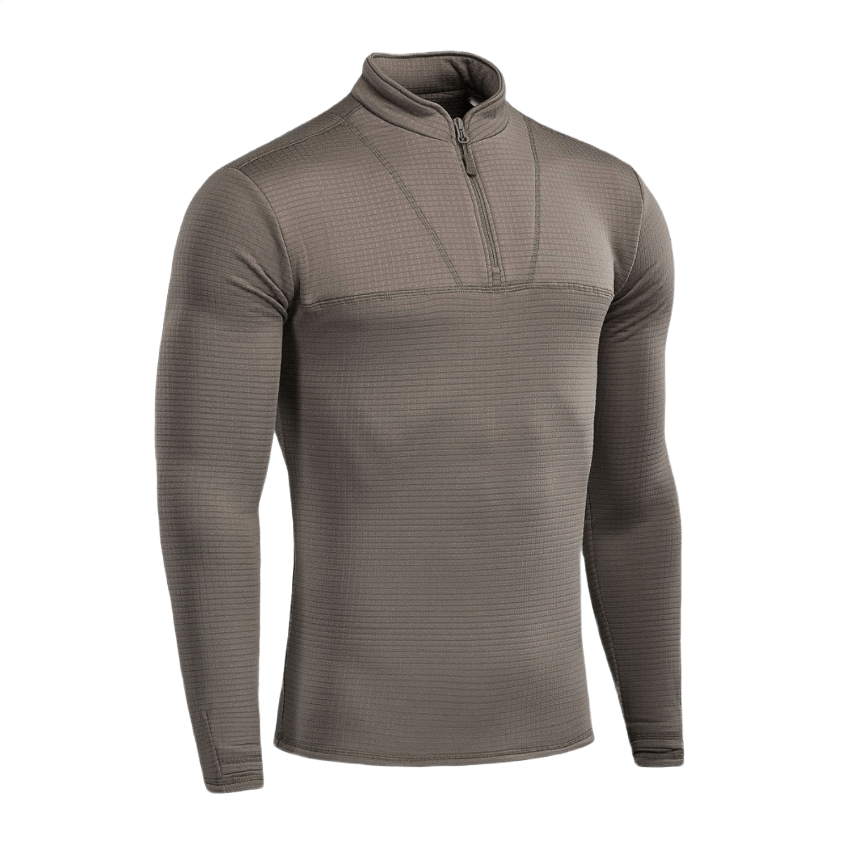 M-Tac Thermal Fleece Trøje Delta Level 2 i brun, ideel til kolde klimaer med fugttransporterende polyester og YKK-lynlås.