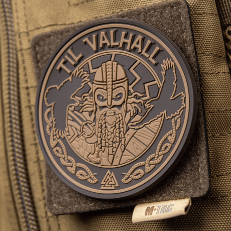 M-Tac Patch Til Valhall PVC with 3D design, honors Norwegian soldiers inspired by Claes Joachim Olson, Velcro mounting, diameter 80 mm.