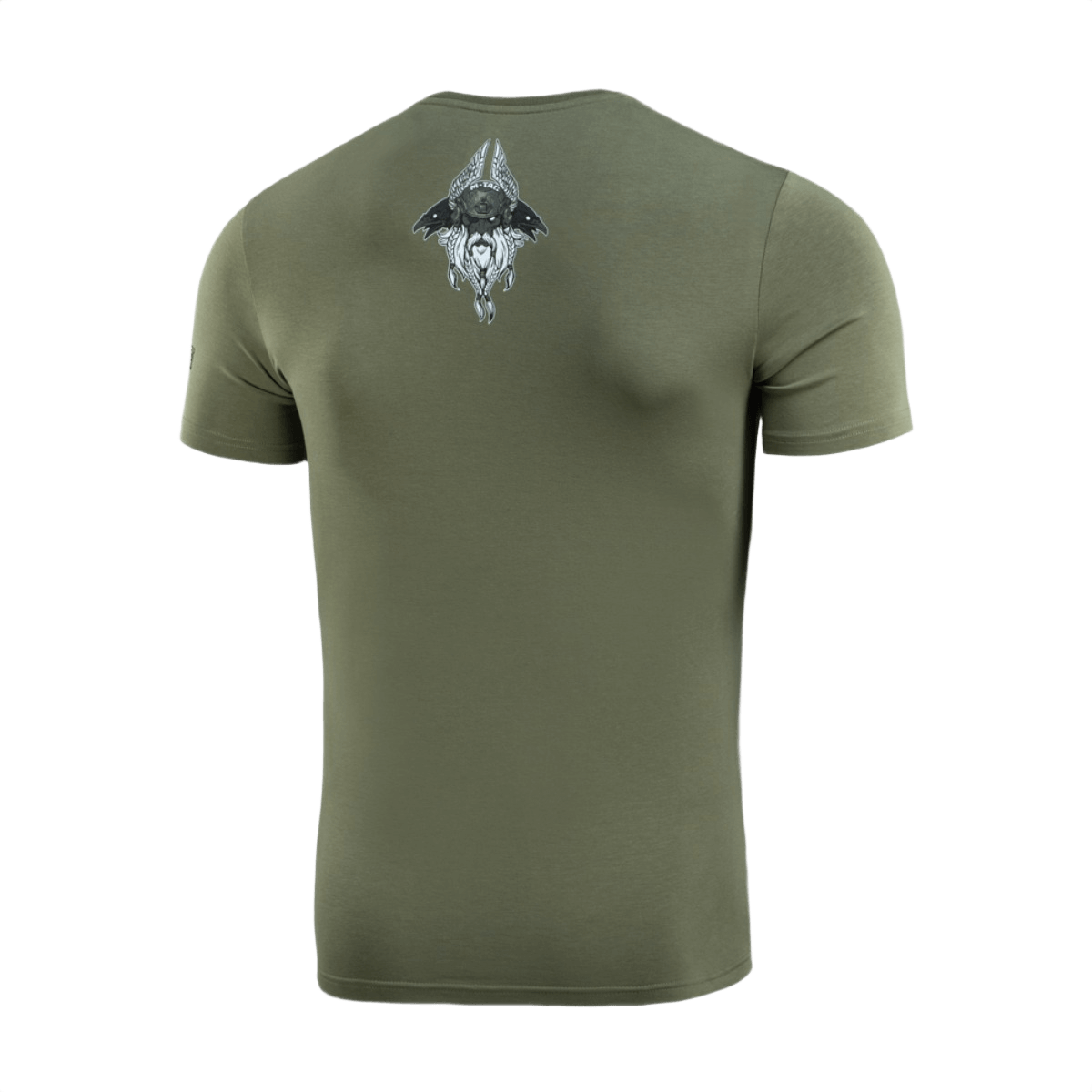 M-Tac T-Shirt Odin i olivengrøn med Odin-motiv fra nordisk mytologi og raven Hugin og Munin, komfortabel bomuldsblanding