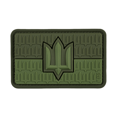 M-Tac Ukraine Flag patch with ZSU Trident PVC in green, symbolizing pride in Ukraine's army and culture, made of 3D PVC