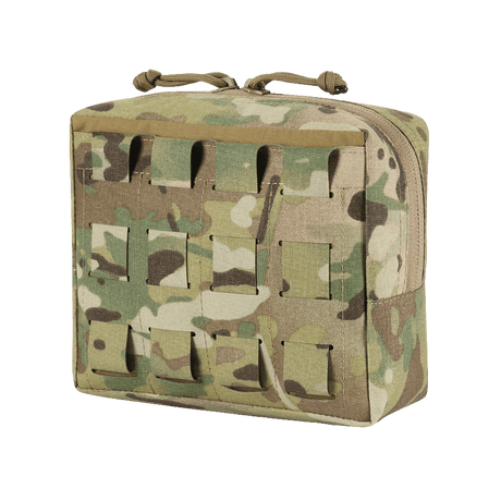 M-Tac Utility Pouch Elite Medium in multicam camouflage with robust zipper closure and modular MOLLE system, shown in gallery position 1.