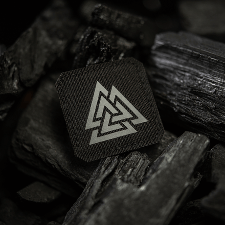 M-Tac Patch Valknut Laser Cut Odin symbol on black background.