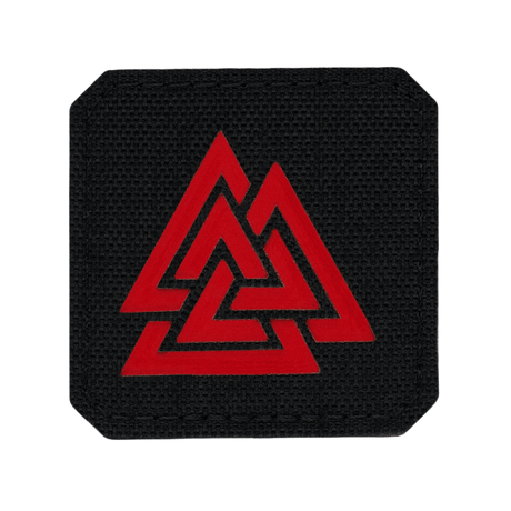 M-Tac Patch Valknut Laser Cut Odin symbol with black background and red symbol.