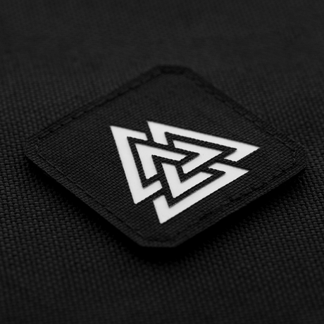 M-Tac Patch Valknut Laser Cut Odin symbol with light pattern on black background.