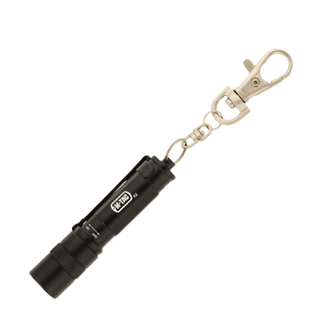 M-Tac Flashlight K2 with keyring, compact LED keychain flashlight for EDC kit, up to 90 lumen, aluminum alloy, shock- and water-resistant