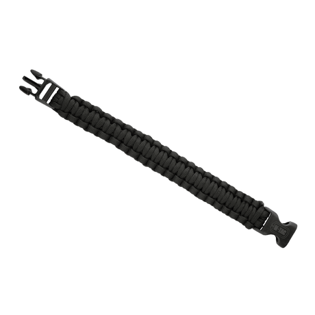 M-Tac Black Paracord Bracelet with strong lightweight cord, perfect for survival and outdoor use.