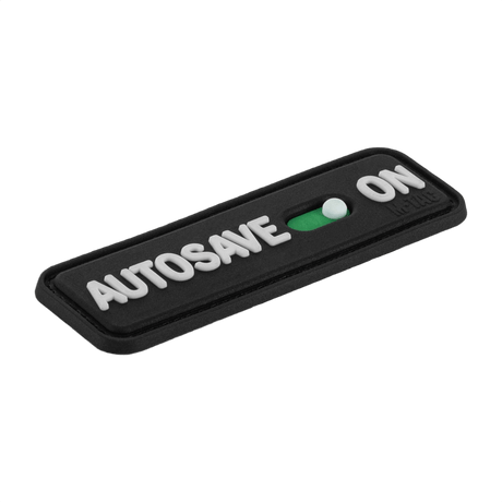 M-Tac Patch Autosave PVC with 3D effect and Velcro, perfect for clothing and gear. Dimensions 8 x 2.5 cm, made of PVC.