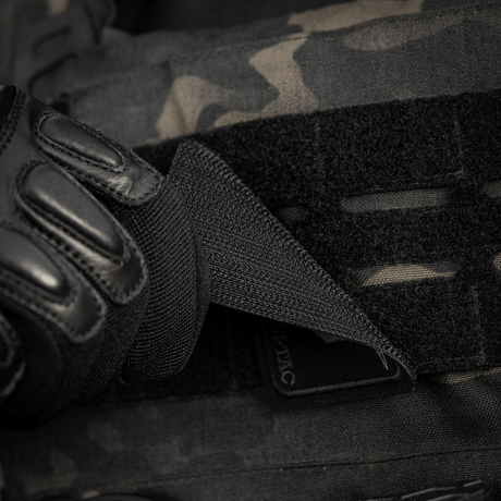 M-Tac Patch Face of War (Embroidered) attached with Velcro to tactical gear, embroidered skull on Cordura 500D, inspired by the Vietnam War.
