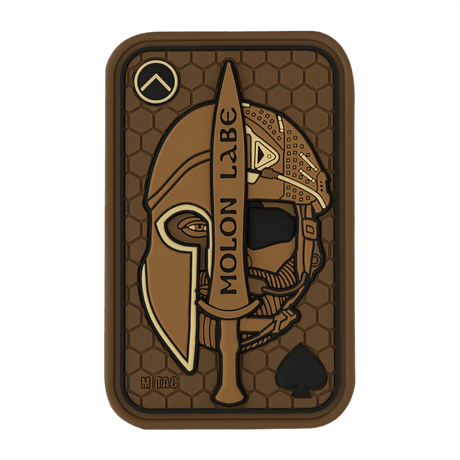 M-Tac Molon Labe 3D PVC with Spartan helmet in 3D design, rubber with Velcro for easy attachment, 108 x 68 mm.