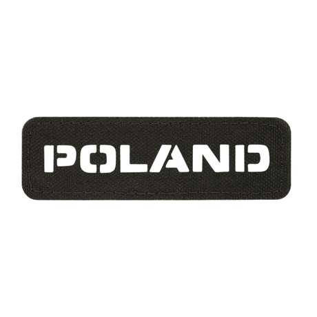 M‑Tac Patch Poland End-to-End 25x80 in black Cordura 500D with laser inscription and Velcro closure, 25x80 mm, nationality marker.