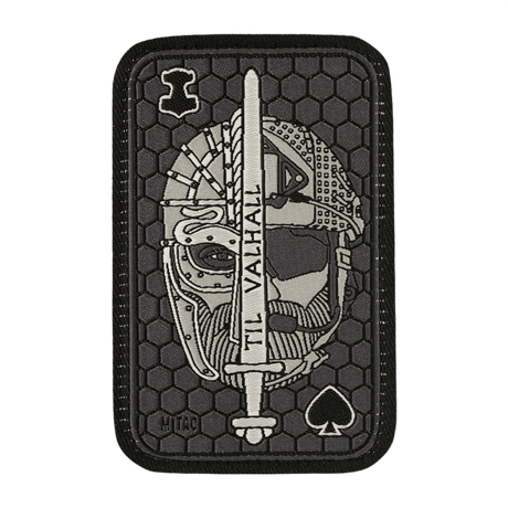 M-Tac Patch Til Valhall Ace Jacquard morale patch with Viking design and Velcro attachment, inspired by Claes Joachim "Jokke" Olson.