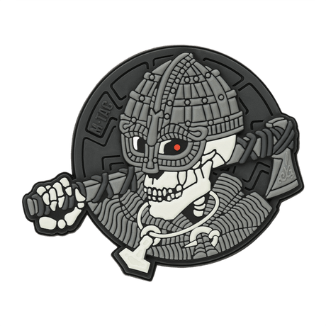 M-Tac Patch Undead Viking 3D PVC in 3D PVC with Velcro attachment, 50 mm diameter. Perfect for uniforms, bags or tactical gear.