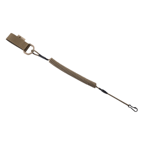 M-Tac Safety Cord with D-ring, spiral security cord with MOLLE mounting, for protecting gear like pistols and keys.