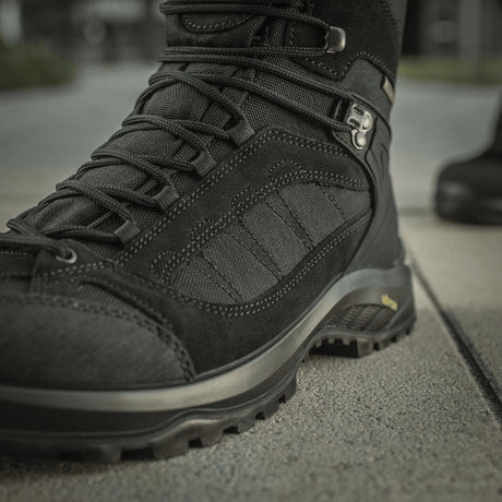 M-Tac Tactical Demi-Season Boots Pro Line with durable suede, Cordura texture and Vibram sole for grip and comfort.