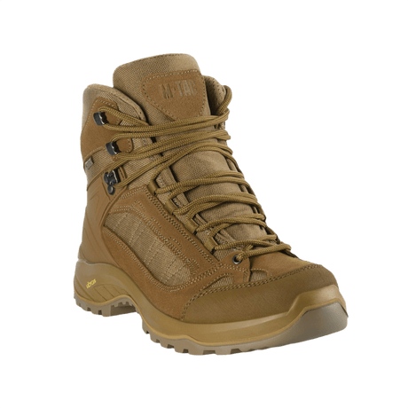M-Tac Tactical Demi-Season Boots Pro Line in brown suede and Cordura with Vibram sole for tactics and hiking.