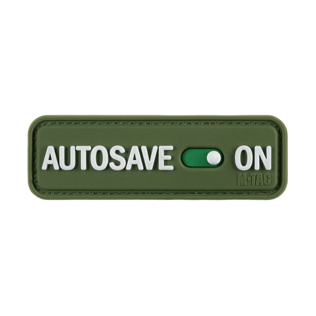 M-Tac Patch Autosave PVC in full color, 3D design with Velcro on the back for easy attachment, perfect for tactical gear.