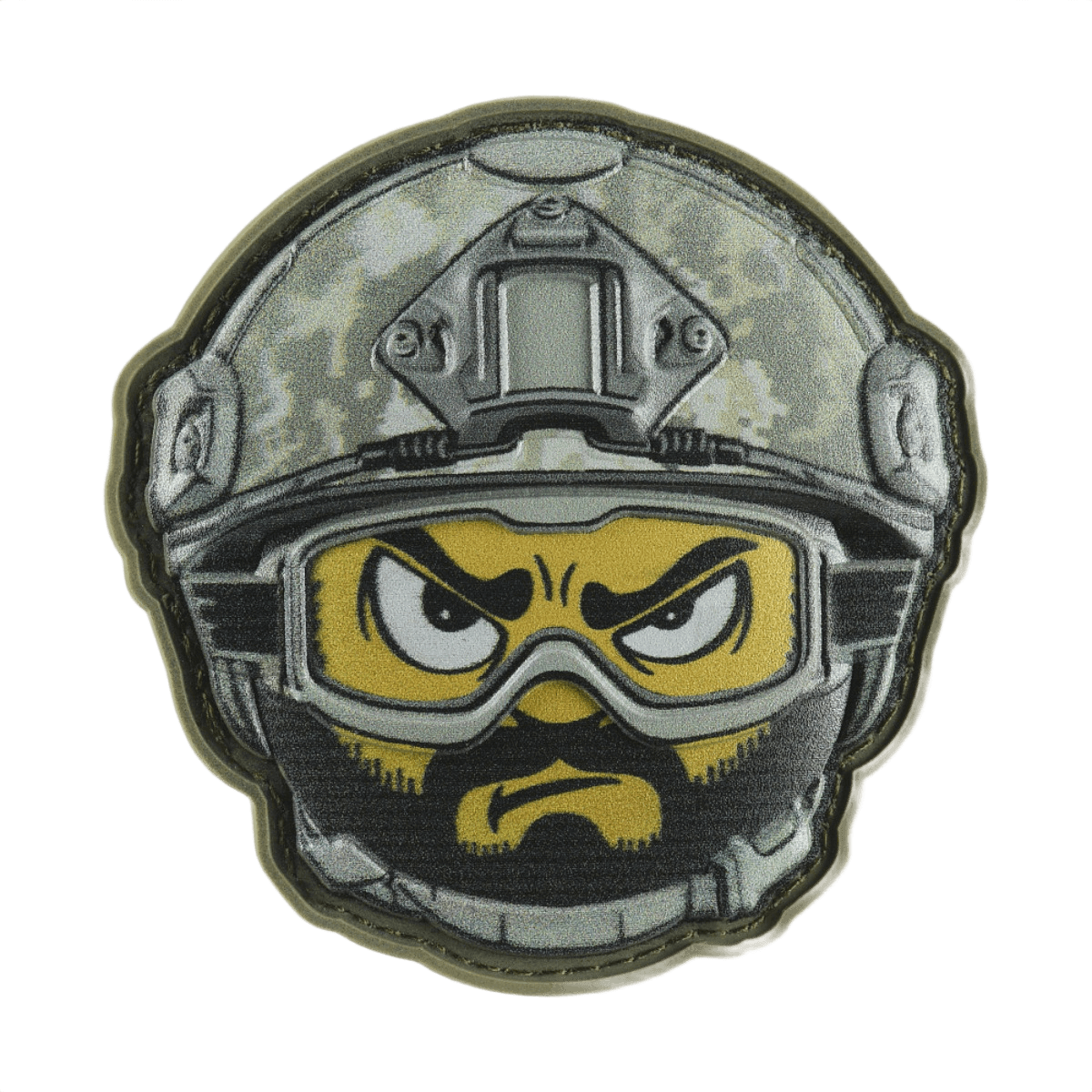 M-Tac Patch Emoji #21 med 3D-effekt, PVC materiale og Velcro fastgørelse, perfekt for taktisk brug på tøj eller udstyr.