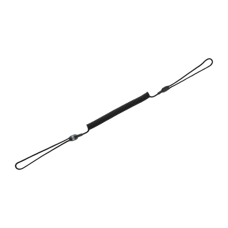 M-Tac Safety Cord Medium Combined with D-ring, safety cord for MOLLE system, black color, reduces risk of loss and theft.