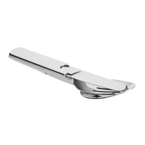 M-Tac Steel Cutlery Set Small (4 pcs) - sturdy travel cutlery in steel, compact design for outdoor activities, shown here as part of the set.
