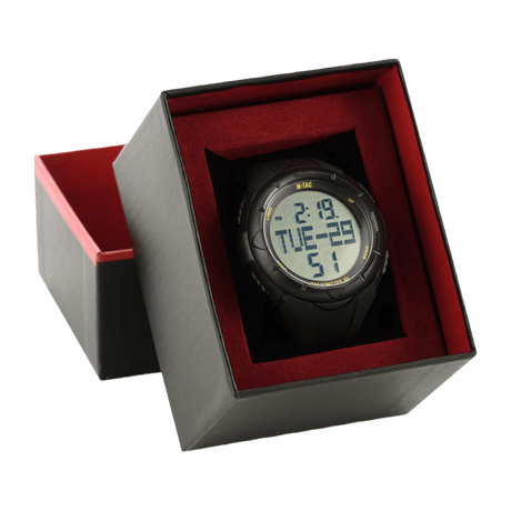 M-Tac Tactical Watch with Pedometer in gift box, perfect for sports and outdoor activities, with functions like step counter and waterproof design