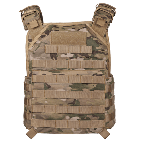 EA Plate Carrier Camo i kamouflage med robust og slidstærkt materiale til professionel skudsikker kropsbeskyttelse, galleri position 1.