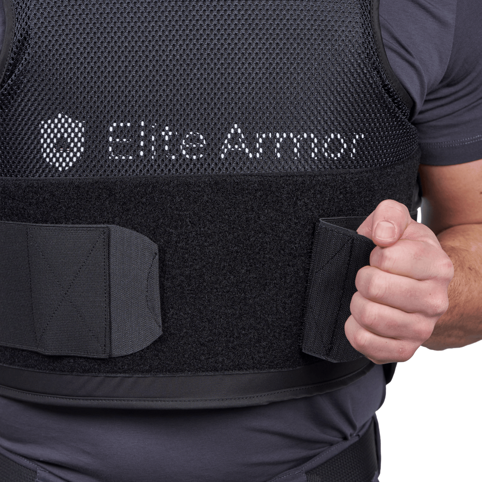 Detalje af Elite Armor RX2 vest med velcro lukninger