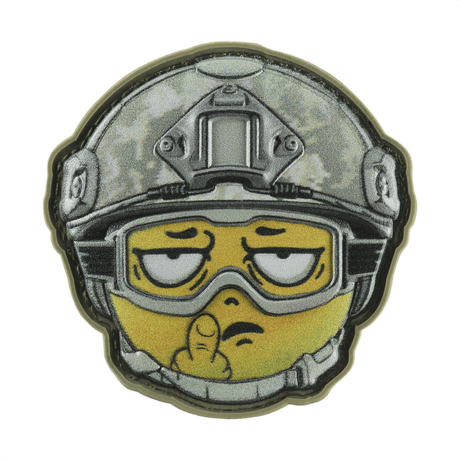 M-Tac Patch Emoji #24 with 3D effect in PVC and Velcro, military emoji morale patch, ideal for bag or gear, 6.5 x 6.5 cm.