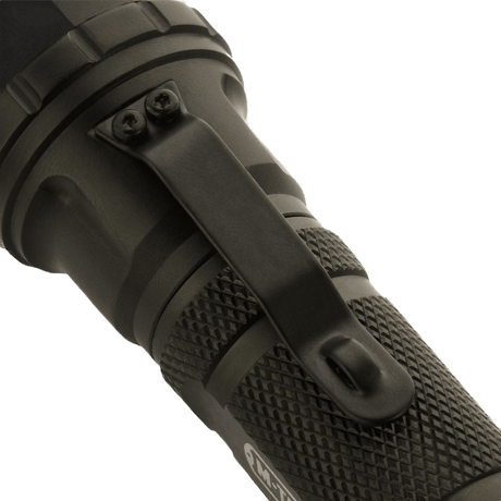 M-Tac flashlight P4, tactical flashlight with focused LED beam, aluminum construction, for outdoor and everyday use.