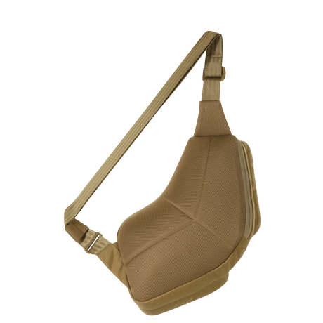 M-Tac Bat Wing Bag Elite Hex in brown, made from Cordura material with YKK zippers, side view.